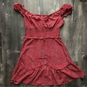 Red polka dot dress